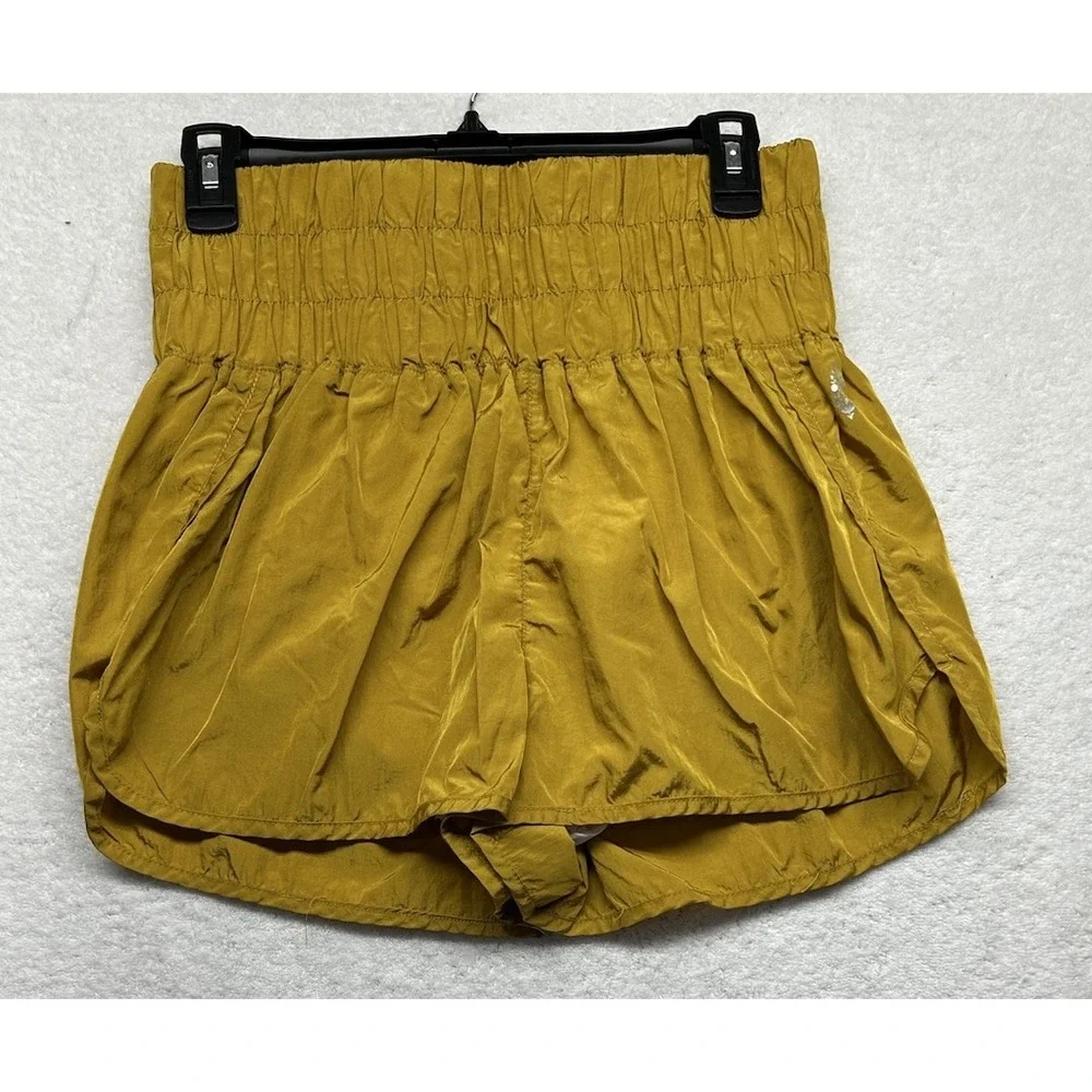 Free People Movement Womens Size L Yellow The Way Home Athletic Shorts (T2)